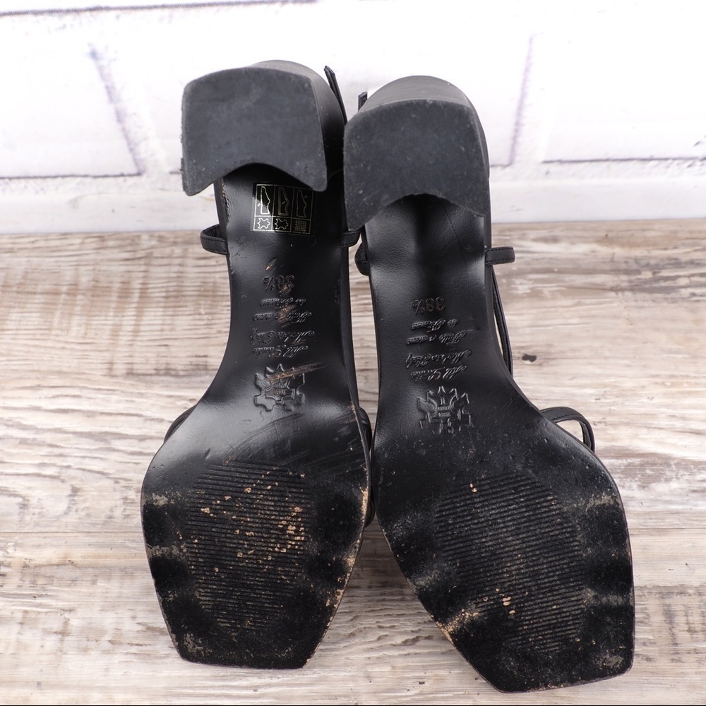 La Badia 38.5 black satin strappy heeled sandals - Picture 7 of 9